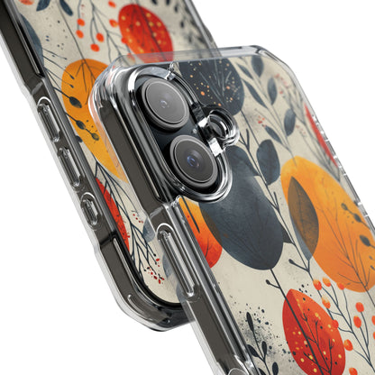 Modern Autumn Leaf Pattern - Clear Impact iPhone 16 Phone Case