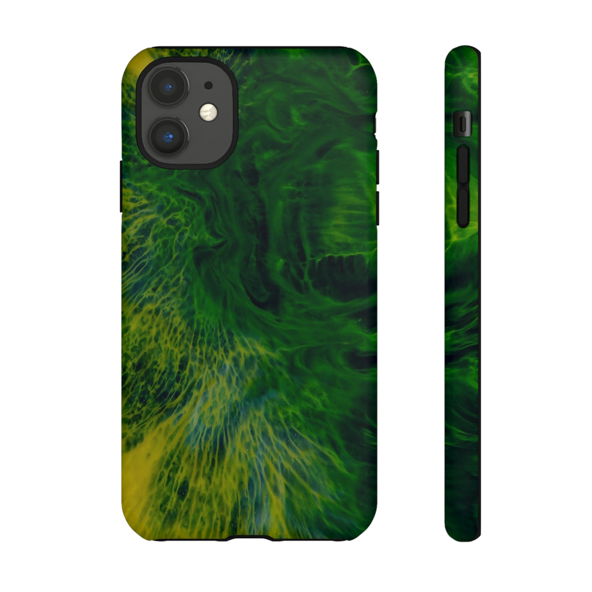 Dark Green Ink Art - Protective Phone Case