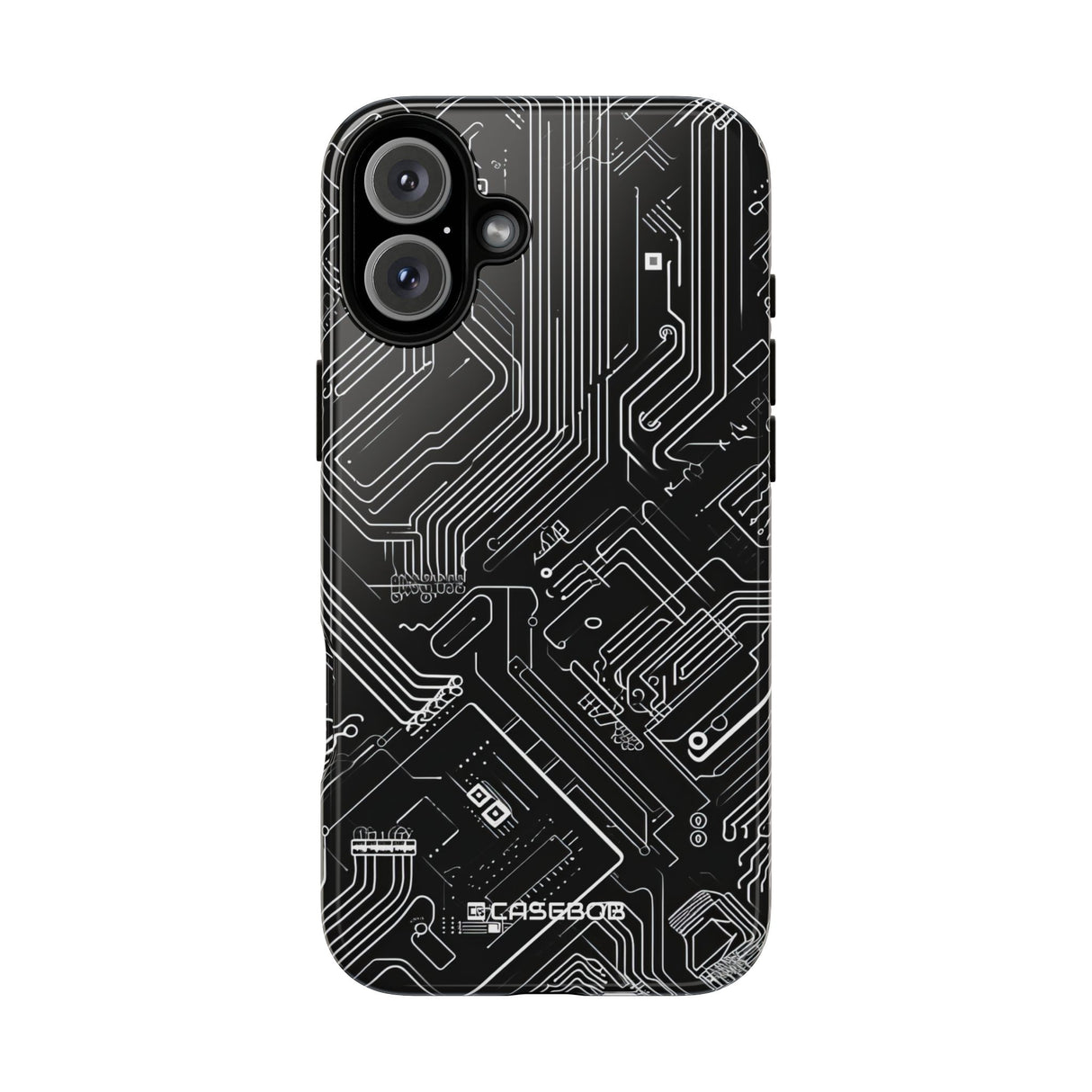 Circuitry Dreams: Abstract Black Design - for iPhone 16