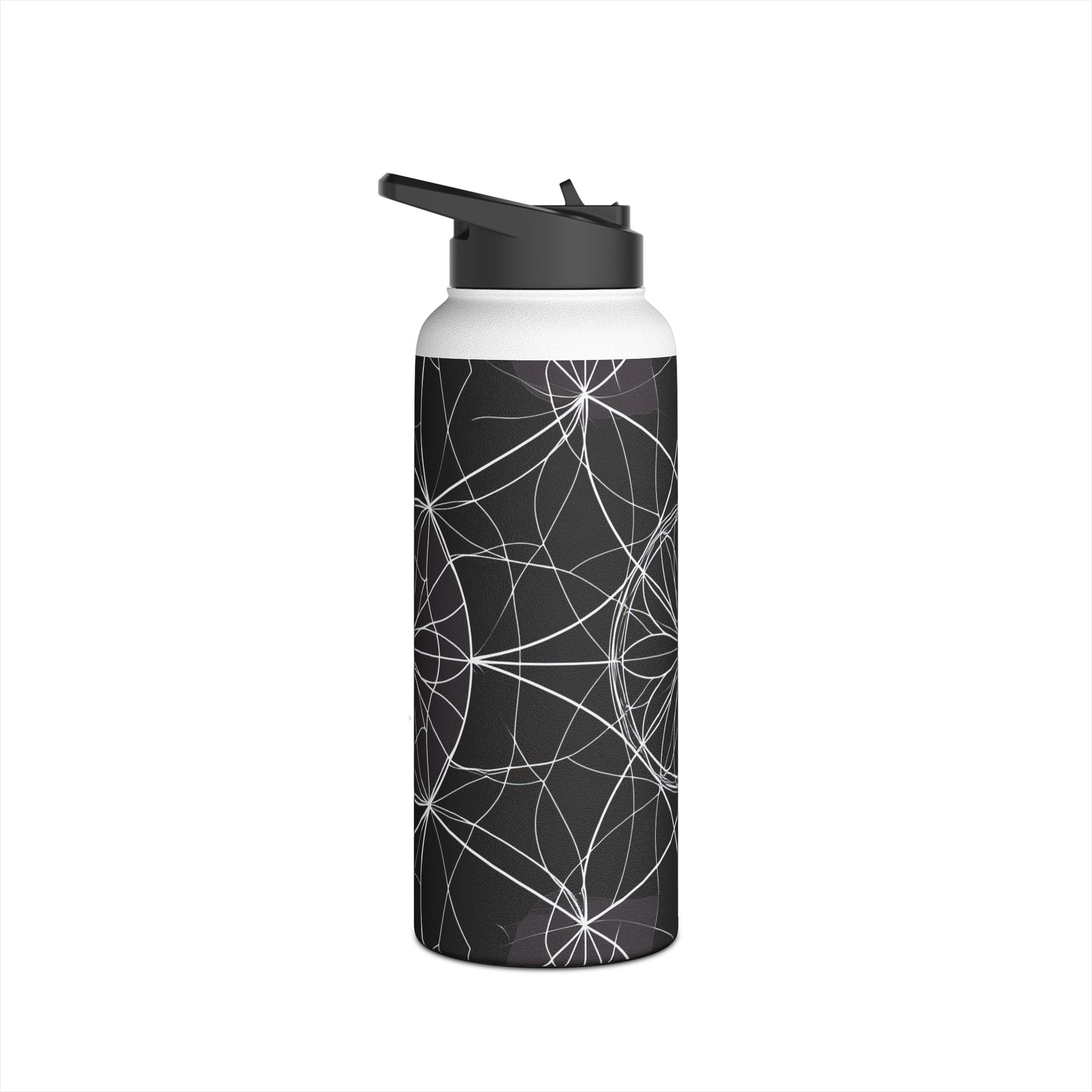 White Mandala Radiance - Stainless Steel Water Bottle
