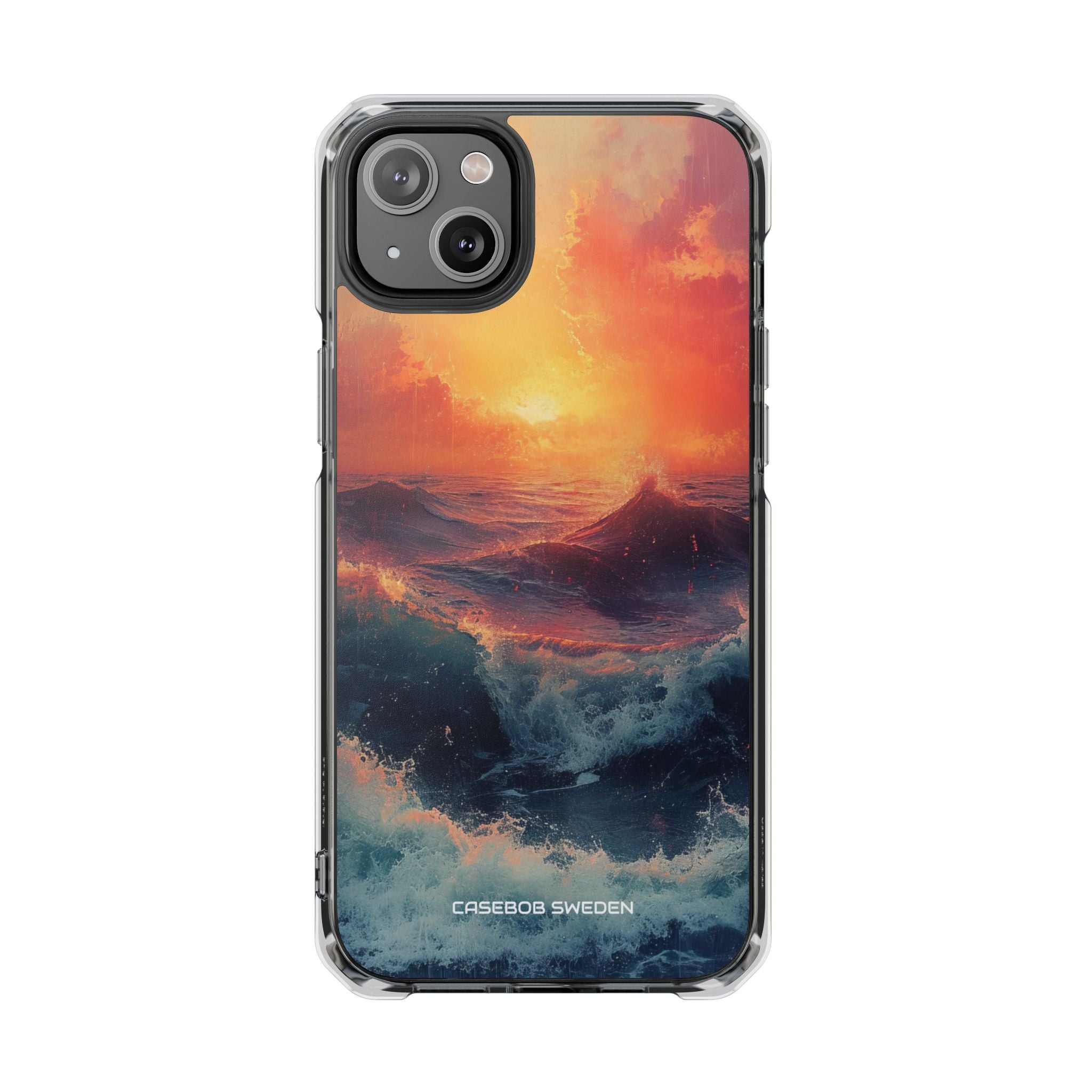 Ocean Sunset Waves - Clear Impact iPhone 14 Phone Case