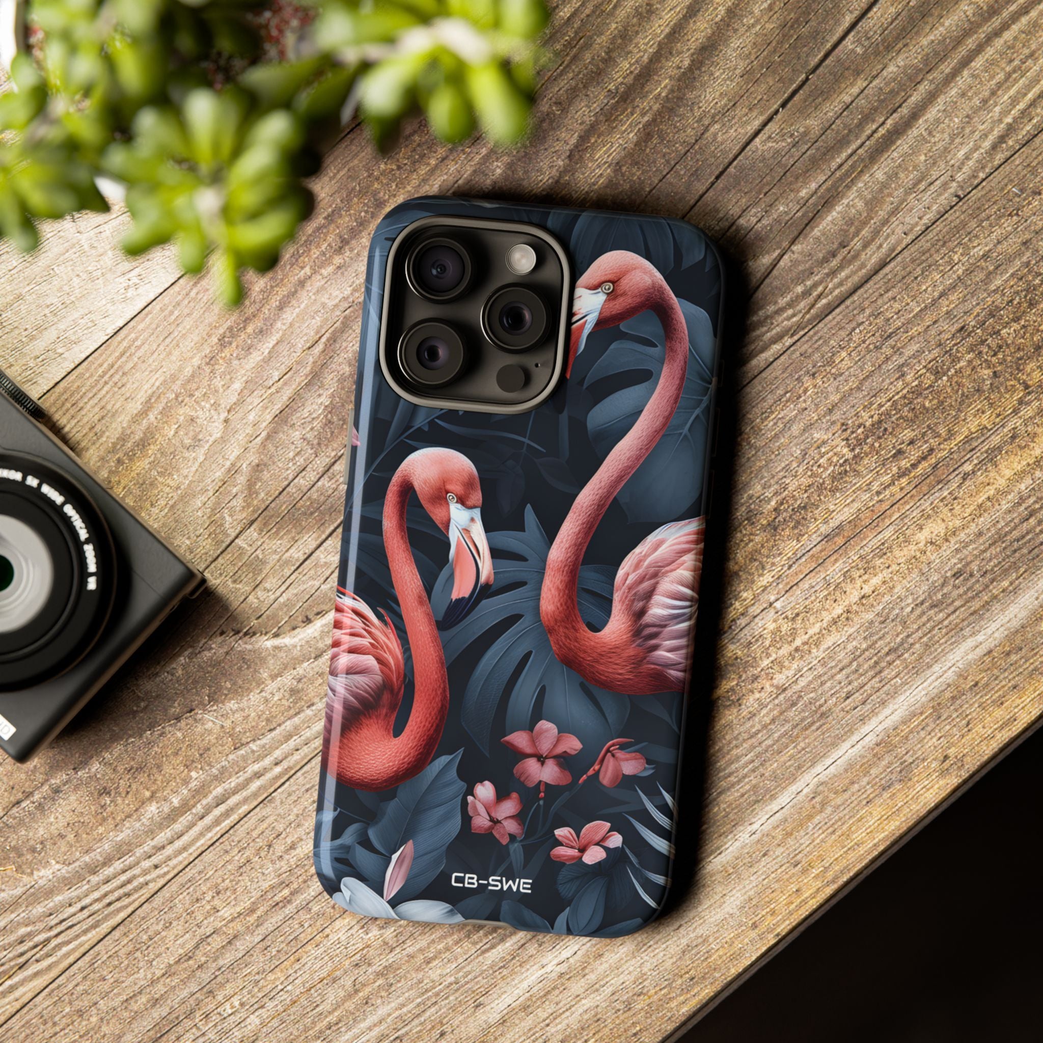 Flamingos Embrace Nature - iPhone Case