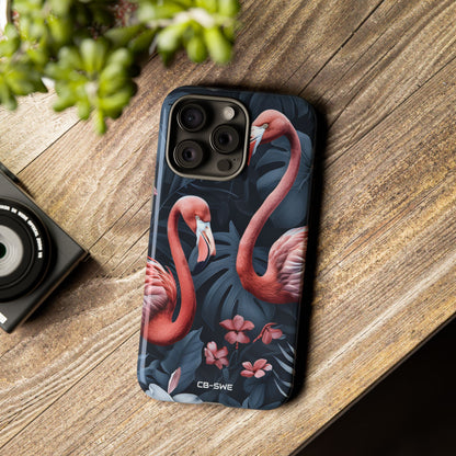 Flamingos Embrace Nature - iPhone Case