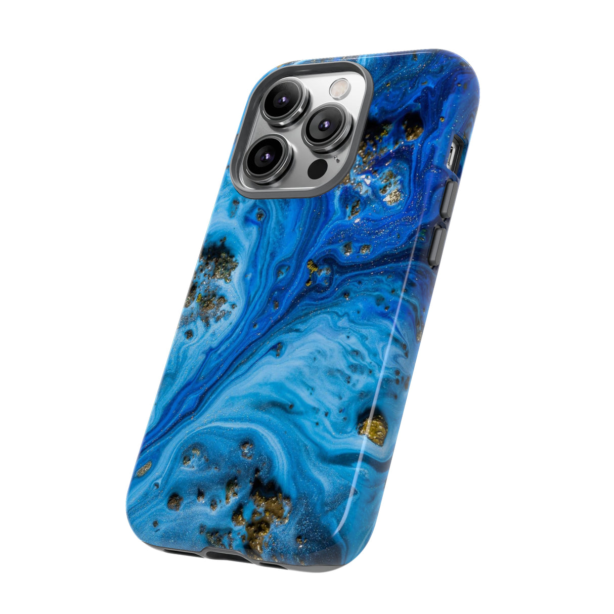 Blue Ice Melt Ink Art iPhone Case (Protective) Phone Case