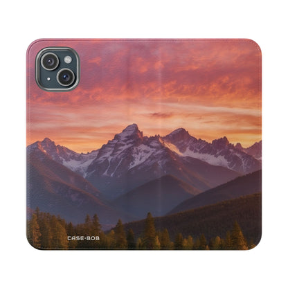 Mountain Bloom Twilight - iPhone 15 Plus Case - Wallet