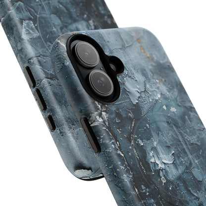 Weathered Blue Tapestry with Cracked Layers iPhone 16  Tough+ Phone Case