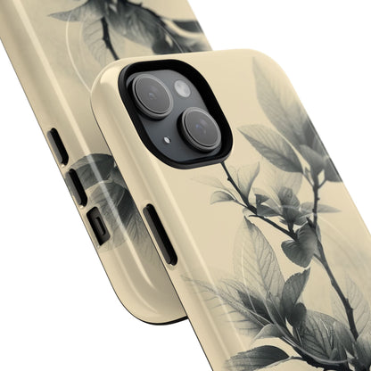 Beige Branch Art - Tough + MagSafe® iPhone 15 Phone Case