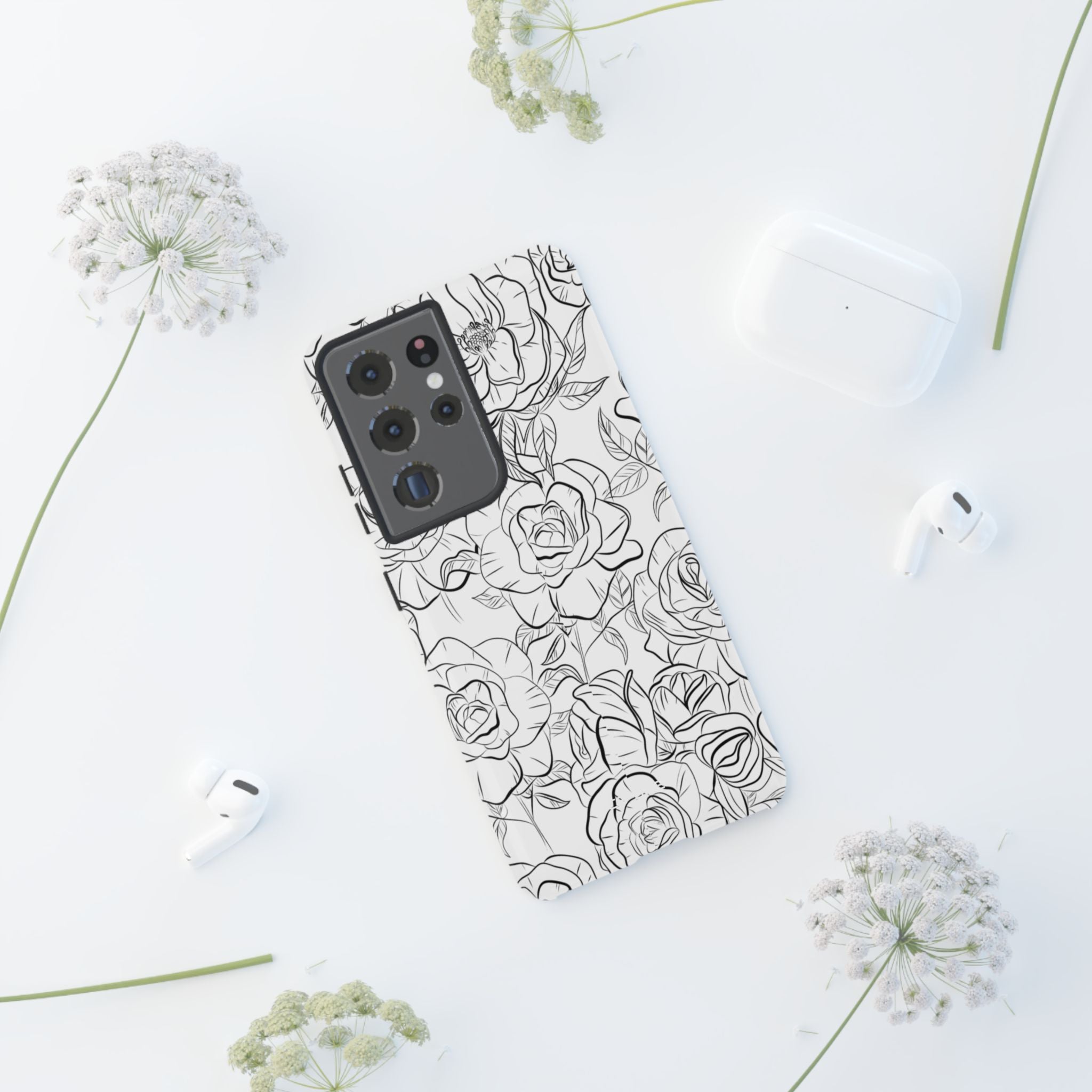 Intricate Rose Sketches - Samsung Case