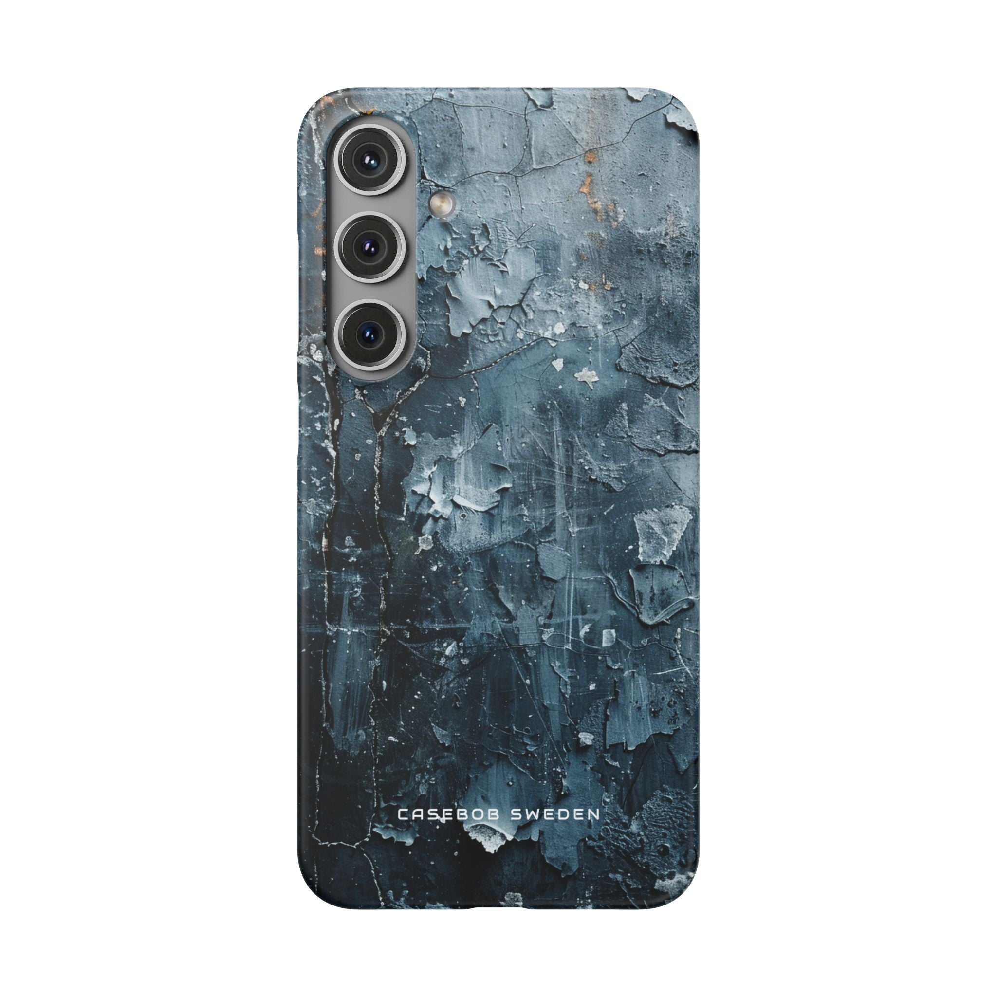 Weathered Blue Tapestry with Cracked Layers Samsung S24 - Slim Phone Case