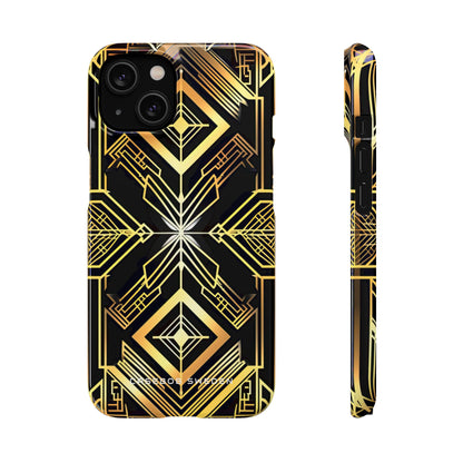 Golden Geometric Opulence iPhone 14 - Slim Phone Case