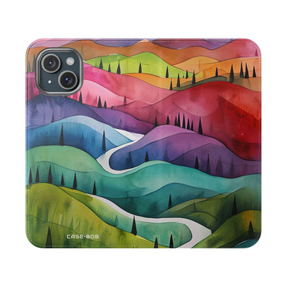 Valkoinen polku - iPhone 15 -kotelo - lompakko