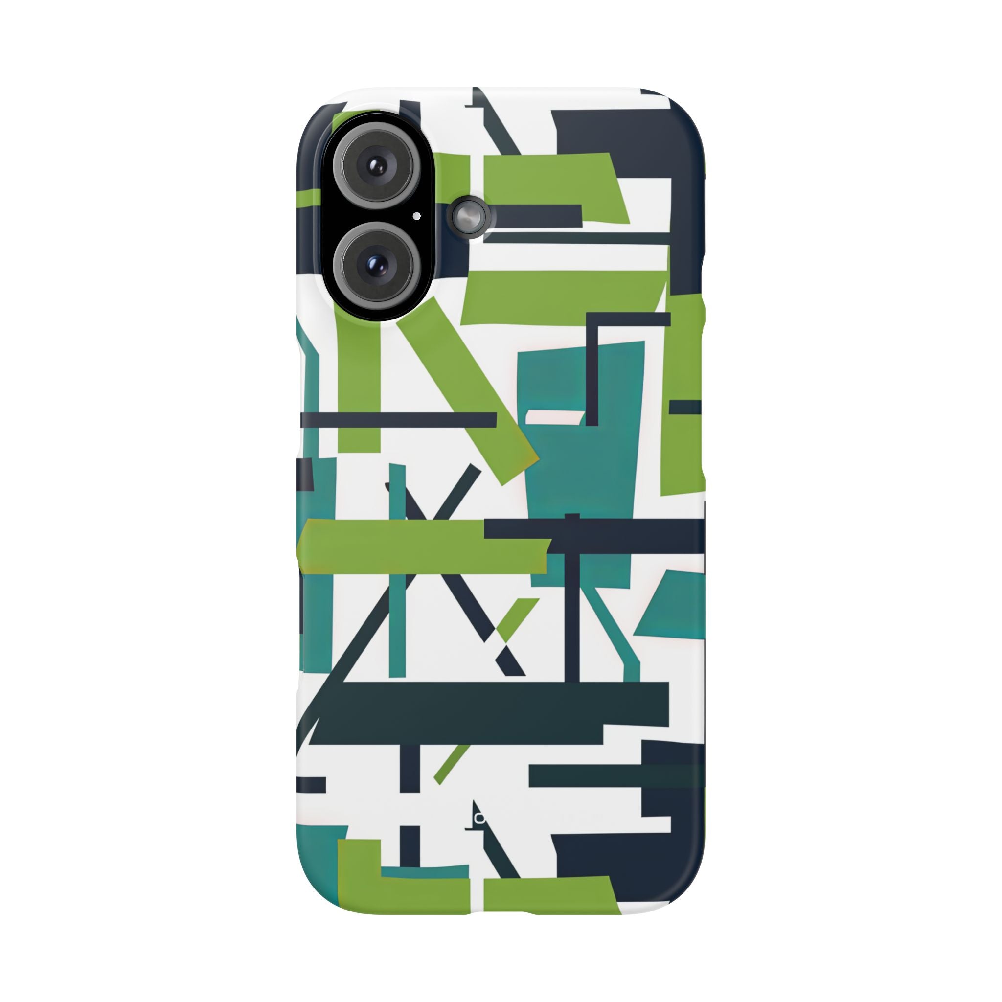 Green Geometry Glide iPhone 16 - Slim Phone Case