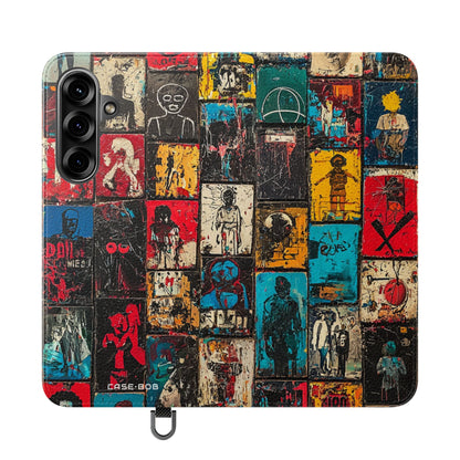 Portrait Grid Crimson - Samsung S25+ Case - Wallet