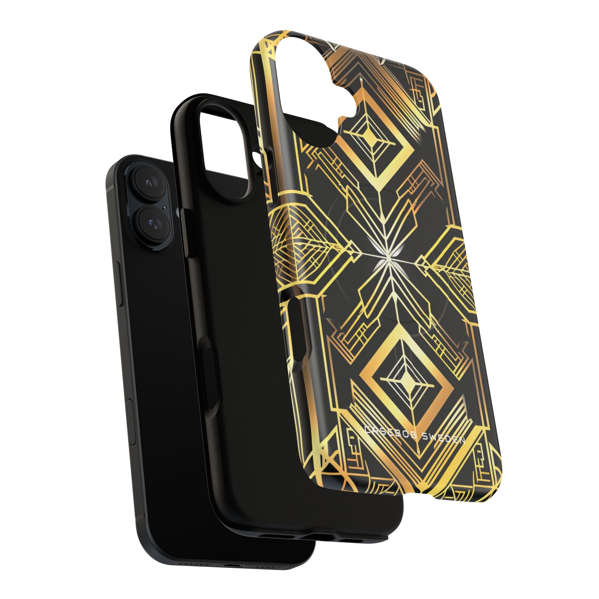 Golden Geometric Opulence iPhone 16 | Tough+ Phone Case