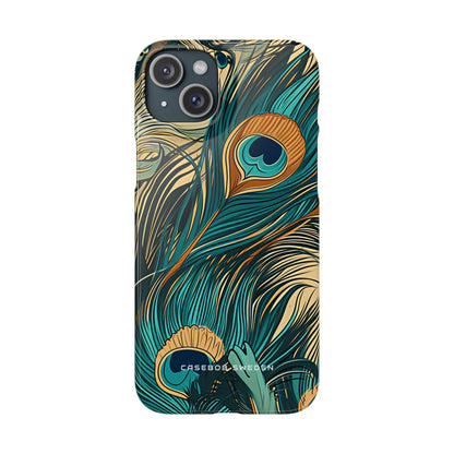 Art Nouveau Peacock Elegance iPhone 15 - Slim Phone Case