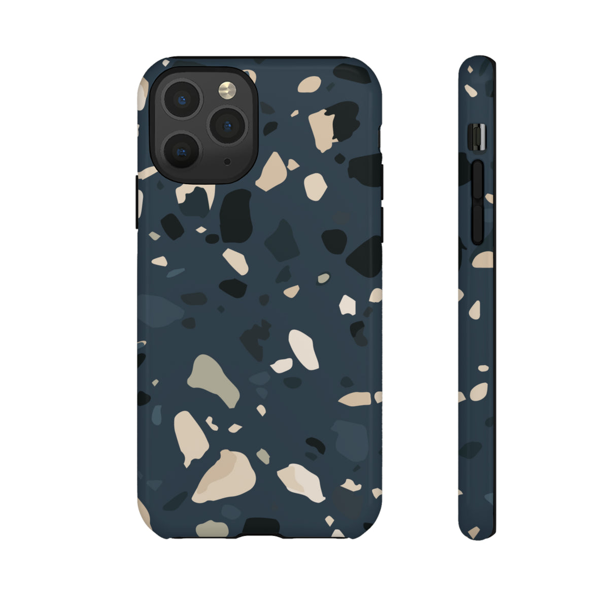 Dark Blue Terrazzo - Protective Phone Case