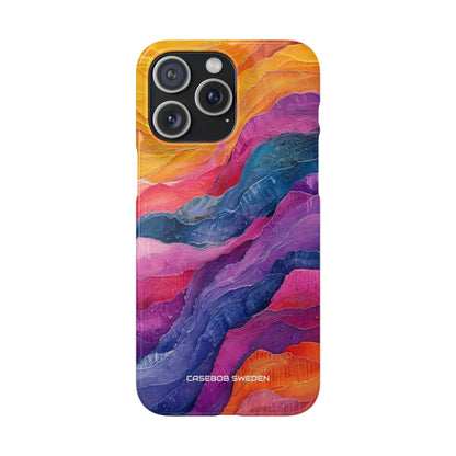 Vibrant Abstract Waves - Slim iPhone 15 Phone Case