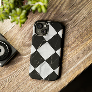 Check Marble - Protective Phone Case