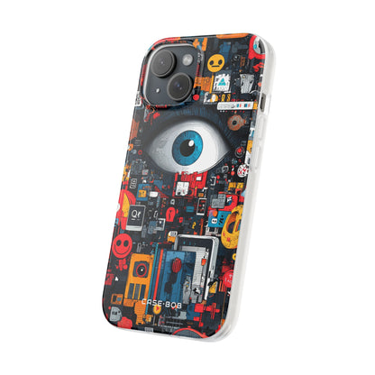 Digital Eye Blue iPhone 15 Case - Soft