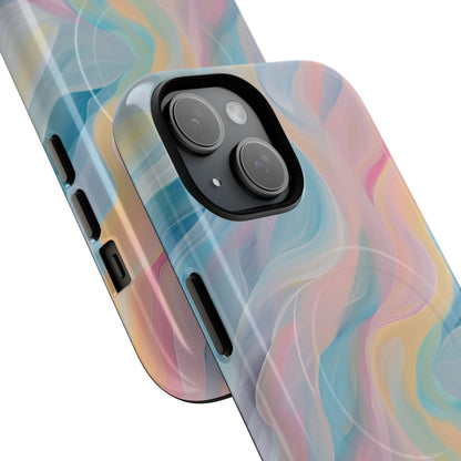 Dreamy Pastel Swirls - Tough + MagSafe® iPhone 15 Phone Case