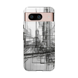 Urban Complexity: Black Lines Design - for Google Pixel 8