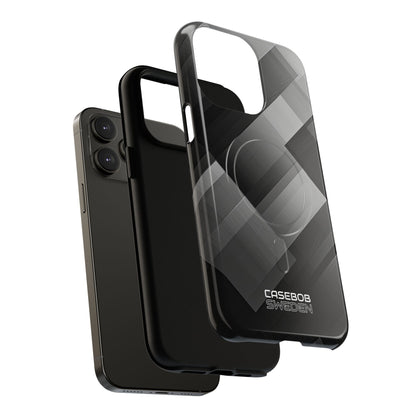 Grayscale Geometric Layers iPhone 14 - Tough+
