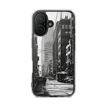 Urban Cityscape Line Perspective iPhone 16 - Clear Impact Phone Case