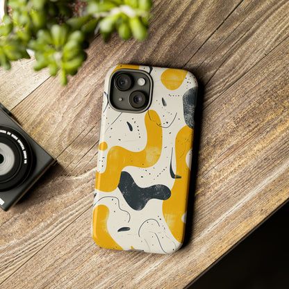 Yellow Linear Harmony - Protective Phone Case