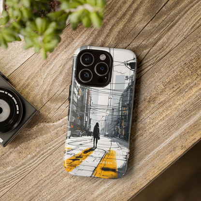 Urban Noir Streetscape iPhone 16 - Tough Phone Case