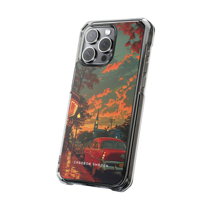 Mid-Century Nostalgia Streetscape iPhone 15 - Clear Impact Phone Case