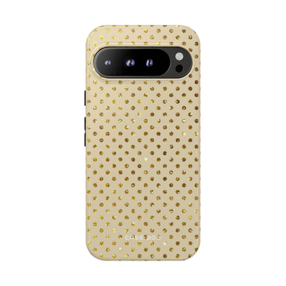 Gold Sparkle Grid Google Pixel 9 Pro XL Case - Tough