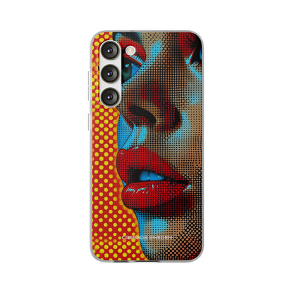 Yellow Red Pop Art Portrait - Flexi Samsung S23 Phone Case