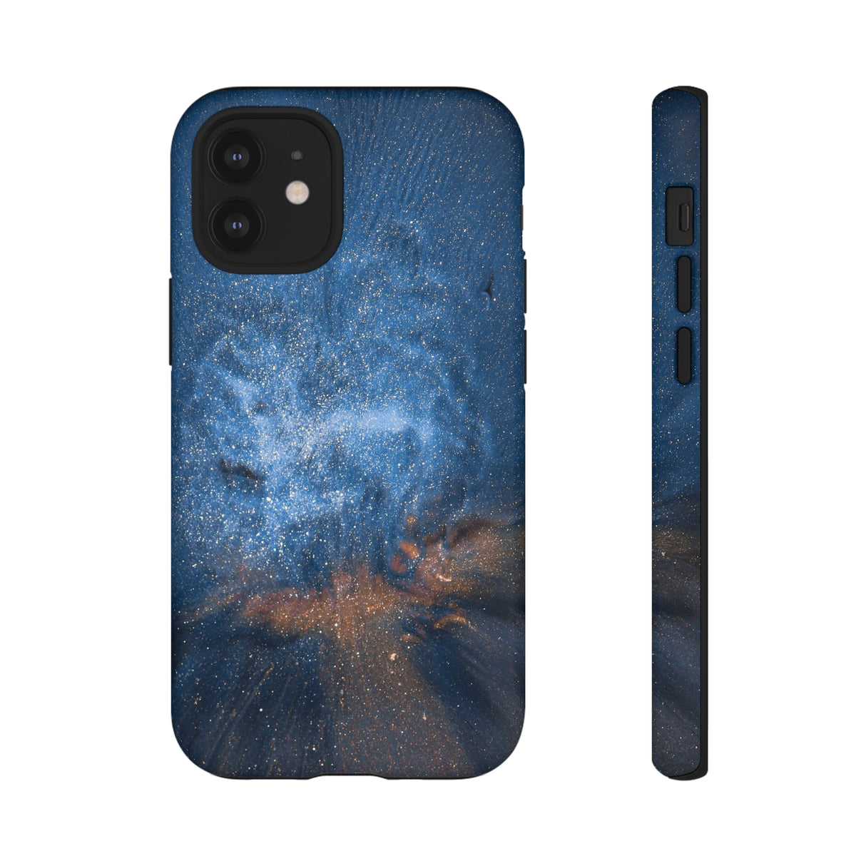 Blue Stardust Ink Art iPhone Case (Protective) iPhone 12 Mini Matte Phone Case