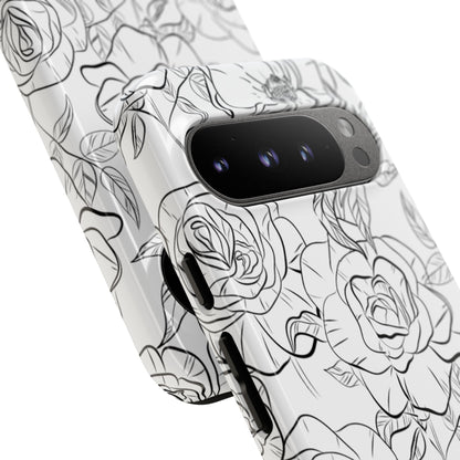 Intricate Rose Sketches - Google Pixel Case