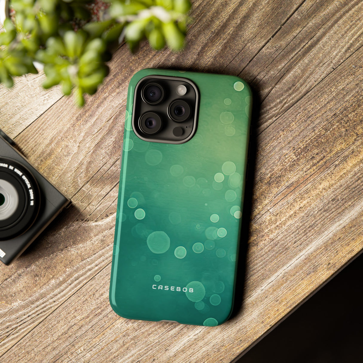 Green Dot Matrix - Protective Phone Case