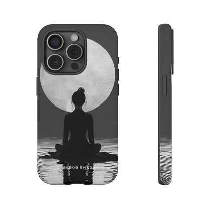 Zen Serenity Moon Reflection iPhone 15 - Tough Phone Case