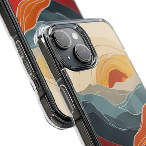 Sunset Waves - Phone Case for iPhone (Clear Impact - Magnetic)