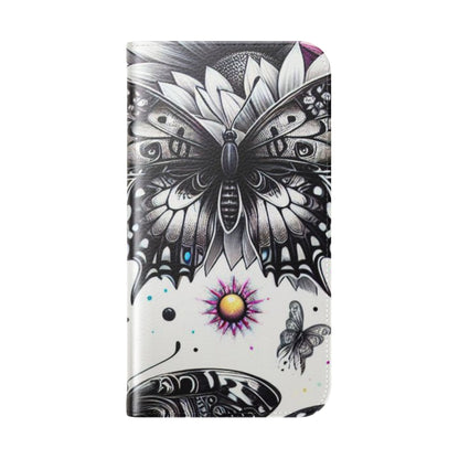 Monochrome Flutter - iPhone 16  Case - Wallet