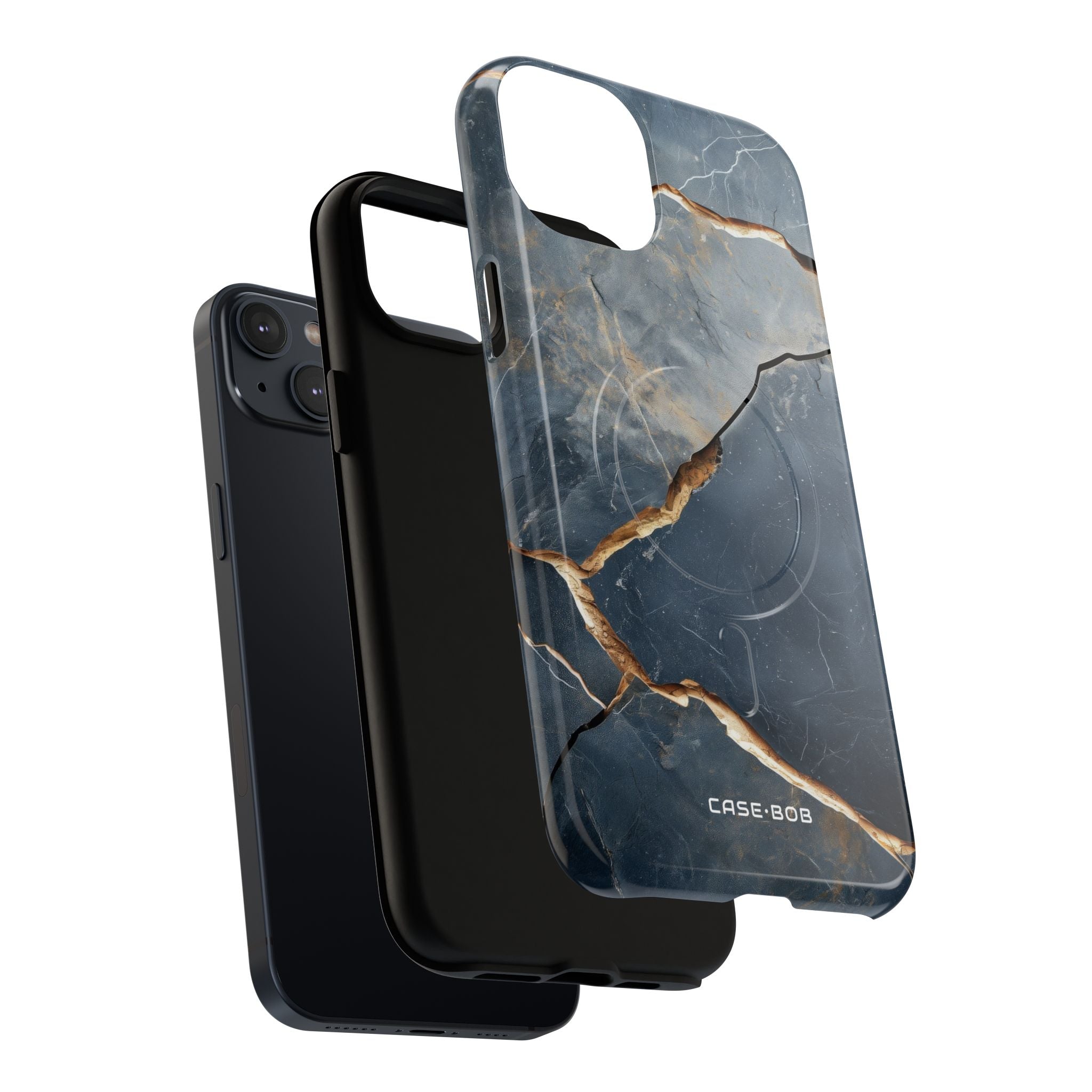 Jagged Vein Navy iPhone 14 Plus Case - Tough+