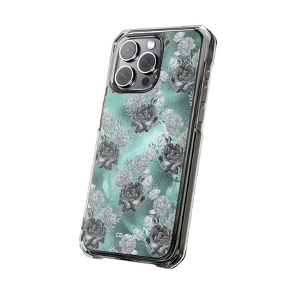 Teal Floral Elegance iPhone Case - Impact
