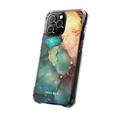 Teal Mosaic Veins iPhone 14 Pro Max Case - Impact