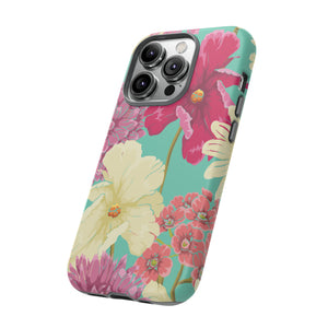 Colorful flowers in watercolor iPhone case (Protective) - Protective Phone Case