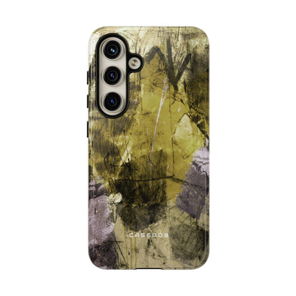 Yellow Grunge Art Phone Case - Protective Phone Case