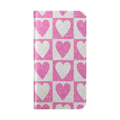 Glitter Heartgrid - iPhone 16 Max Case - Wallet