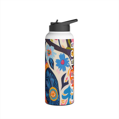 Ornate Owl Bloom - Stainless Steel Water Bottle