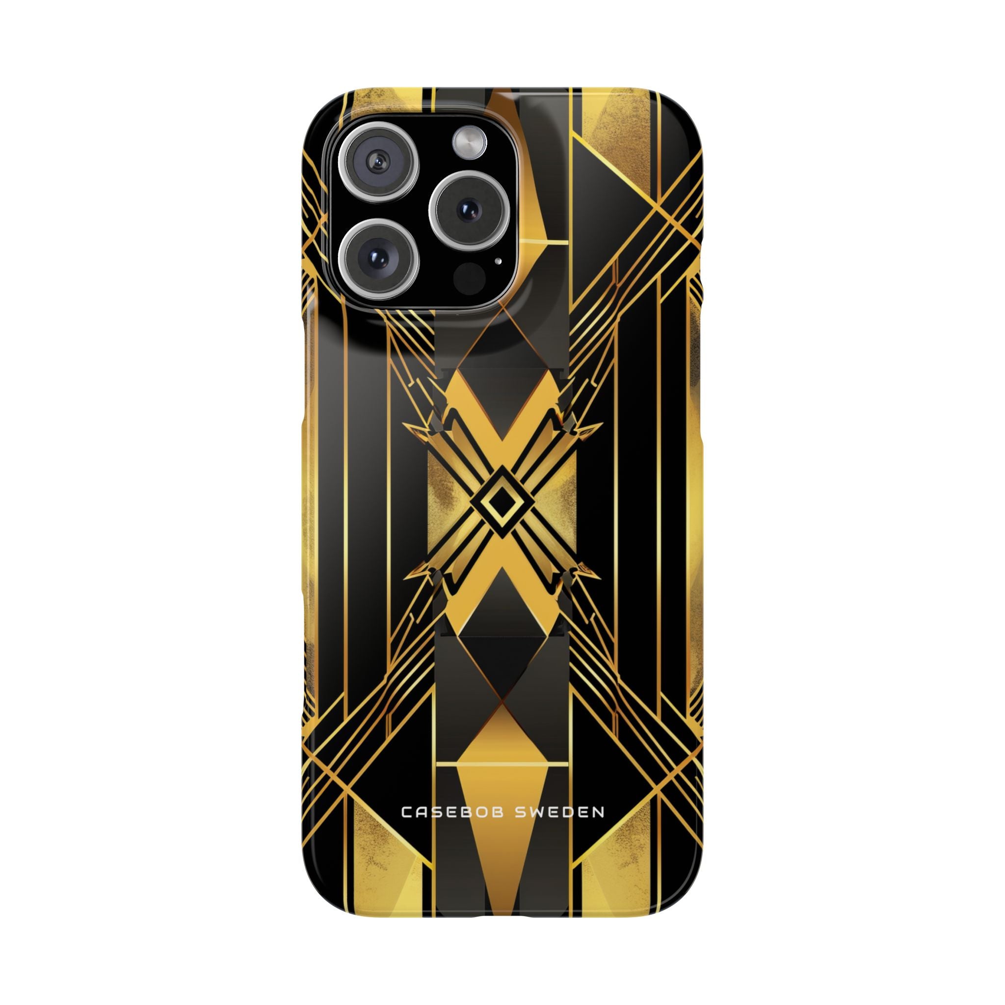 Golden Geometric Elegance iPhone 16 - Slim Phone Case