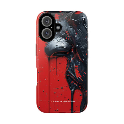 Textured Crimson Bloom iPhone 16 - Tough Phone Case