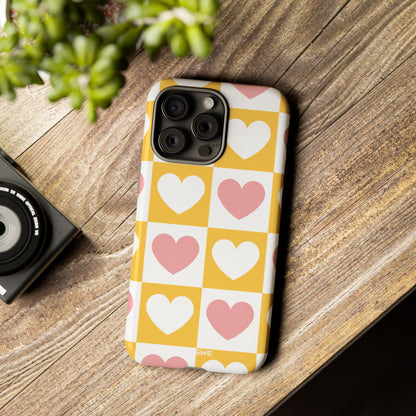 Heart Grid Harmony - iPhone Case