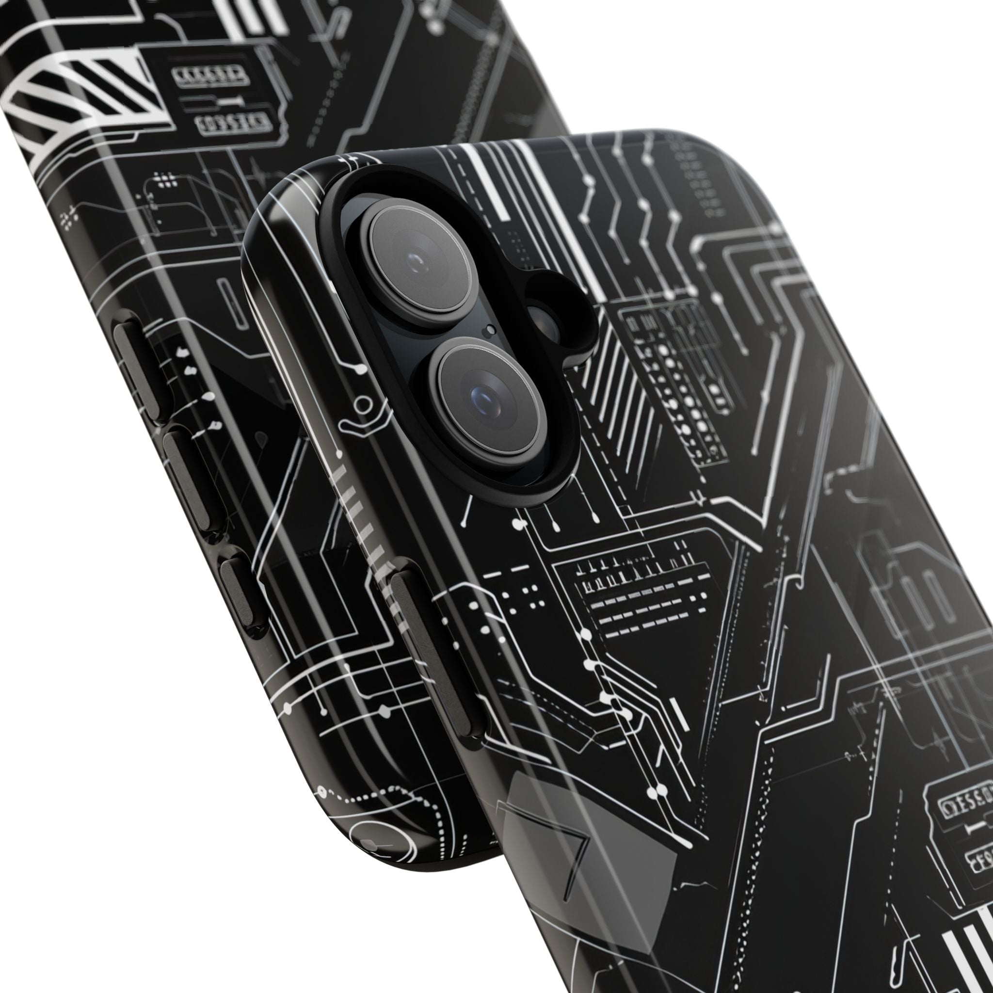 Futuristic Circuit Grid iPhone 16 - Tough