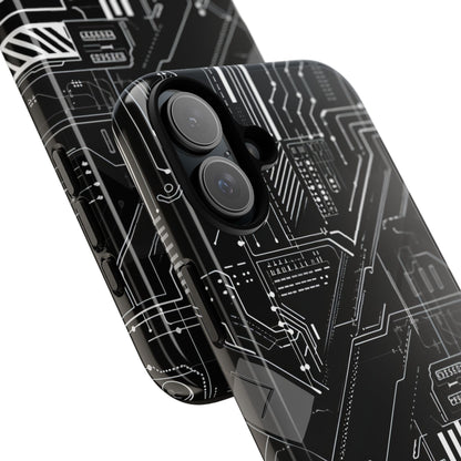 Futuristic Circuit Grid iPhone 16 - Tough